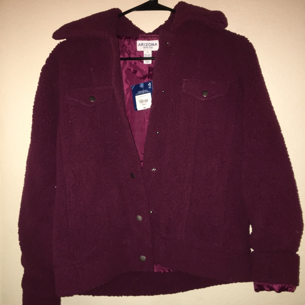 Burgundy teddy coat